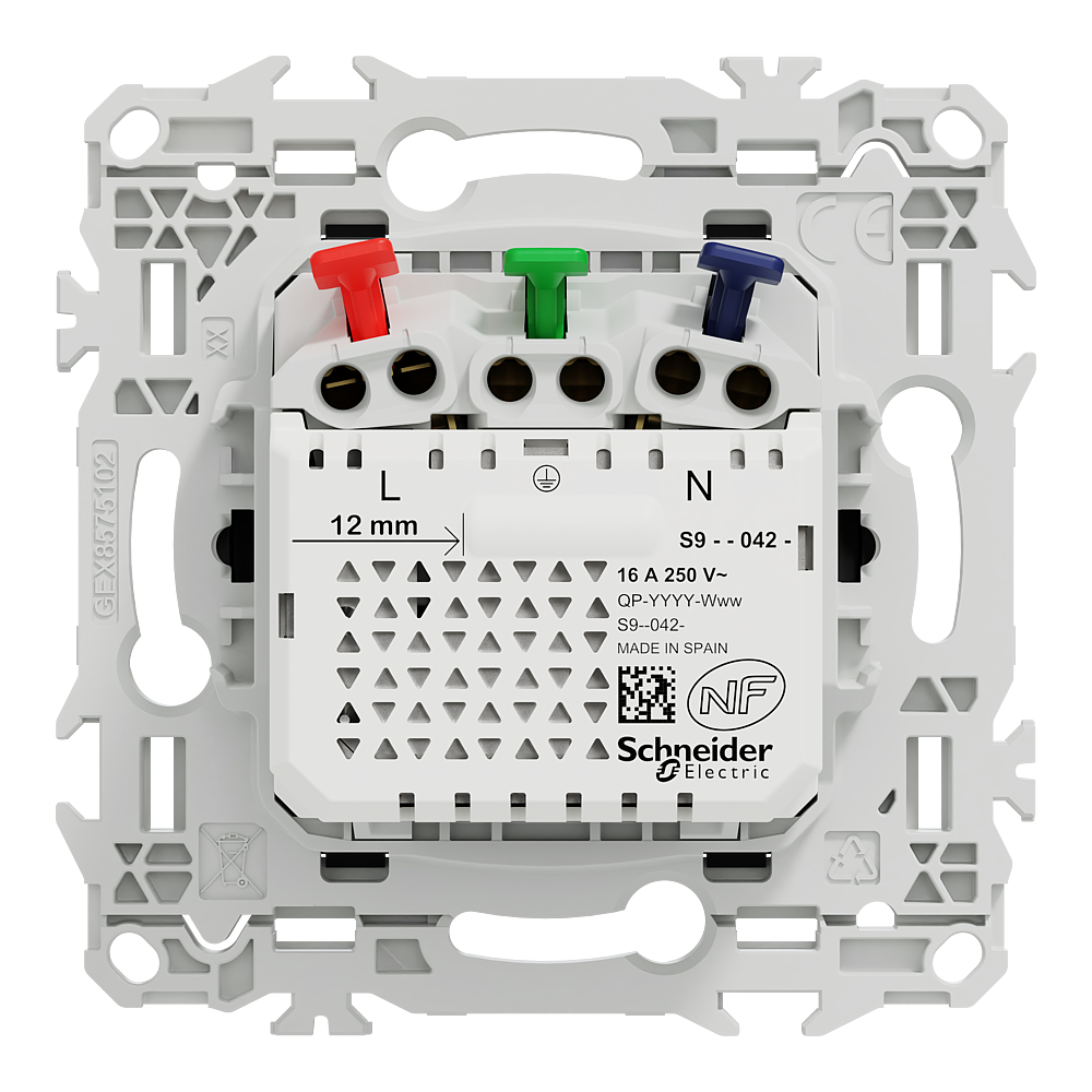 Odace 2P+T affleurante USB-C 18W noir